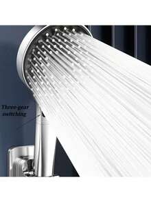 三件套淋浴喷头：加压圆形淋浴喷头，配 59 英寸不锈钢软管和支架，银色淋浴喷头套装 - 銀色 - 查看 6