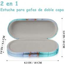 Estuche para Gafas de Doble Capa 2 en 1, Portátil para Lentes de Contacto y Gafas, Caja de Almacenamiento para el Cuidado de Lentes (Verde),38257199 - Azul Cadete - Ver 5