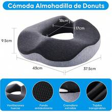 CYPNCojines para SillasCojín de Asiento de Dona Cojin para Coxis y Ciatica Lumbar Cojín de Espuma Memoria para Mejorar Postura y Reducir Dolores de Espalda Cojín para Asiento de Coche y OficinaFashion - 219619413 - Ver 3