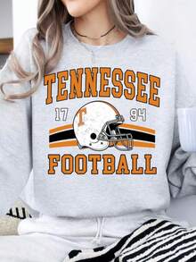 Tennessee Football Shirt, Retro Tennessee Sweatshirt, University Tennessee, Tennessee Fan Shirt, Tennessee Volunteers Shirt (2) - Xám - Xem 1