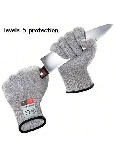 1 Pair High Quality Level 5 Cut Resistant Gloves, For Kitchen Use, Machine Washable, Comfortable & Flexible, Lightweight, Suitable For Both Hands. Cut Resistant Gloves For Glass Handling, Prevent Scratches, Ideal For Cutting Meat, Shucking Oysters, Filleting Fish, Also Suitable For Cutting, Gardening, Woodcarving, Cleaning, Assembly And Maintenance. Protect Delicate Skin From Abrasions.