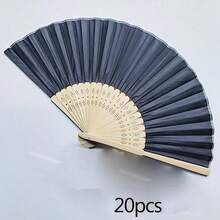 20/40个装个性化雕刻白色折叠优雅布扇，适用于派对和婚礼用品 - 彩色 - 查看 27