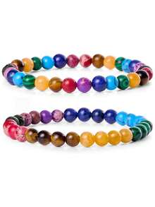 6mm Natural Stone Bracelet Set, Includes Rose Quartz & Tiger Eye Beads, Elastic Stretch Bracelets, Popular European & American Cross-Border Jewelry - Bracelet - View 12