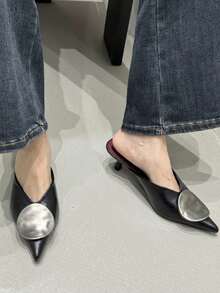 Women's Fashion Pointed Toe High Heel Pumps - Black - View 3
