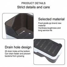 Self Adhesive Bathroom Shower Caddy Shelf Rack Storage Organiser + Wall Sticker - Multicolor - View 9