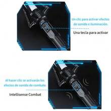 JCH-Sable de Luz para Niños 2 en 1 7 Colores 2pcs Espadas Laser de Luz con Sonido y Sonido de Percusión Conjunto Expandible RGB LED Sable Luz con Baterías para Niños de 3+Años Regalo para Navidad - como en la foto - Ver 4