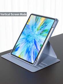 360°旋转保护套,带笔槽,兼容iPad 5/6/7/8/9/10/11、iPad Mini 6/7、iPad Air 1/2/3/4/5、11英寸(M2)/11英寸(M3)/13英寸(M2)/13英寸(M3)、iPad Pro 12.9英寸(第三/四/五/六代) - 防尘紫色 - 淺灰紫 - 查看 4