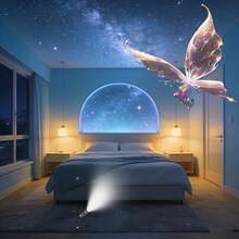 Lampe de projection LED USB portable, projetant des motifs océaniques et naturels (baleine, papillon, méduse, étoile de mer) - Projecteur USB convenant aux murs/plafonds, veilleuse de chevet basse tension, cadeau d'anniversaire - Noir - Voir 2