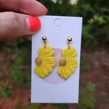 1pc Flower Soft Clay Earring Stud Rhinestone Polymer Clay Printing Cutting Mold, Suitable For Making Brooch, Earrings, Jewelry - Apricot - View 5