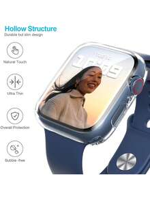 5件套全包覆式TPU保护壳，兼容 38/40/41/42/44/45/49/46mm，兼容 Ultra/SE/8/7/6/5/4/3/2/1/10/11 - 無色 - 查看 2