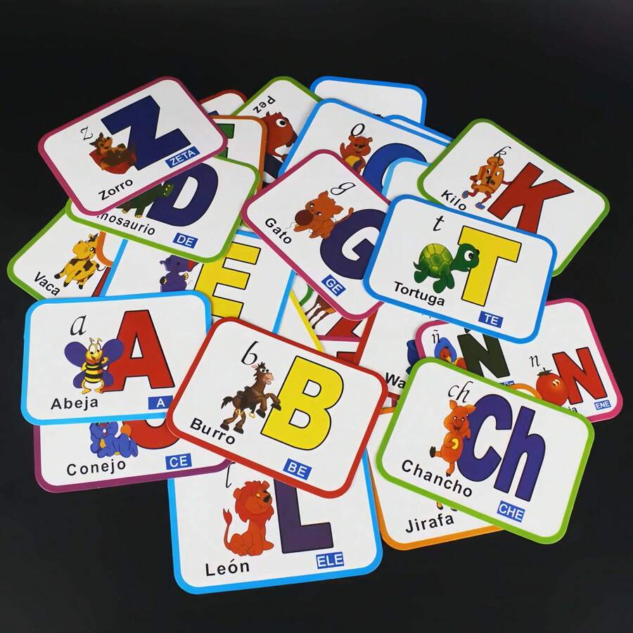 28 piezas Rompecabezas de Cognición del Alfabeto, Tarjetas Didácticas, Tarjetas de Educación Temprana, Herramientas Auxiliares de Tutoría y Entrenamiento, Experiencia de Aprendizaje Interactivo para Lectores Principiantes, Herramienta Ideal para Maestros en el Aula - Multicolor - Ver 1