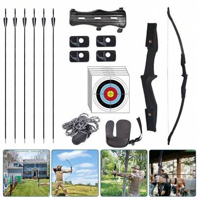 40LBS Archery Recurve Bows Archery Set, Complete Bow And Arrow Set With Target Surface,Recurve Takedown Bow Arrow Set For Adult Adult Practic