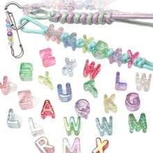 5pcs Acrylic 3D Transparent Colorful Large Hole Jelly Letter Beads, Random Mixed Colors, For Handmade DIY Jewelry Making Necklace Bracelet Earrings Bag Chain Keychain Keyring Clothing Zipper Accessories Pendant - Multicolor - View 7