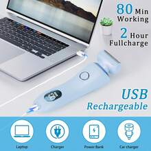 Electric Shaver For Women Pubic Hair - Electric Razors Hair Removal Rechargeable For Womens Legs Arms Bikini Private Area Underarm Waterproof Wet/ Close Shaving - Smooth Lady Body Hair Shaver Trimmer Portable For Travel Home Use - 淺藍色 - 查看 6