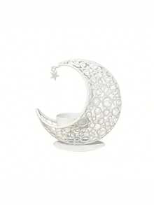 Elegant Gold Crescent Moon & Star Candle Holder - Exquisite Metal Design, Suitable For Eid And Christening Celebrations, Ideal Tabletop Decor For Home, Weddings, Birthdays - Multicolor - View 9