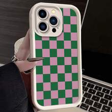 Patrón de Cuadros Rosa y Verde Adecuado para iPhone 17 16 15 14 13 12 11 Pro Max X XS XR XSMAX 7 8 6 6S Plus Funda de Teléfono Nueva Air Funda Suave de Escalera de Ojos de Cielo, Funda de Protección Completa Antigolpes Clásica en Blanco y Negro, Elemento de Alta Gama a la Moda, Mejor Opción de Regalo, Unisex, Funda de Teléfono Diaria, Funda Protectora de Cobertura Completa, Funda de Teléfono Suave, Cuadros Rosa y Verde, Funda de Teléfono con Patrón de Cuadros, Diseño de Impresión UV, Idea de Regalo Unisex, Usuarios Conscientes de la Moda - Colores mixtos - Ver 8
