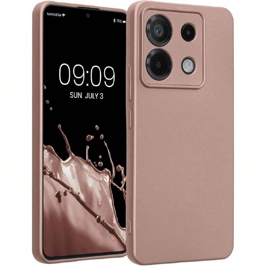 Case Compatible With Xiaomi Redmi Note 13 Pro 5G / Poco X6 5G - Ultra-Thin TPU Case With Raised Edges - Metallic Arctic Berry, 38213201 - 摩卡棕 - 查看 1