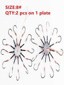 2个12齿旋转钩，防饵爆炸钩，适用于鱼竿，钓鱼配件 - 黑與白 - 查看 11