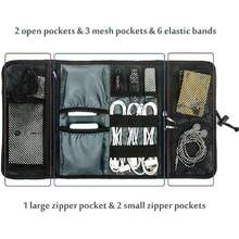 Bolsa Enrollable para Cables, Organizador Portable Guarda Electrónicos Cables USB Cargador Disco Duro Bag Organizer (Verde),38257722 - Rosa coral - Ver 2