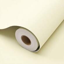 1 Roll 40cm Wide Waterproof Peel And Stick Wallpaper, Removable Vinyl Decorative Backsplash Sticker For Kitchen, Cabinets, Countertops, Furniture, Bedroom, Living Room, Desk, Closet - Light Beige - View 8