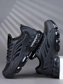 Giày nam thời trang thường ngày, giày thể thao nam cổ điển, giày chạy bộ buộc dây, giày sneaker nam cá tính, giày casual đường phố. - màu đen - Xem 2