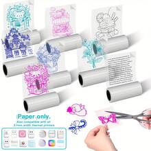 57mm Color On Transparent Glossy Thermal Sticker Photo Notes Suit For T02 M03 M04 Peripage A6 Paperang - Multicolor - View 2