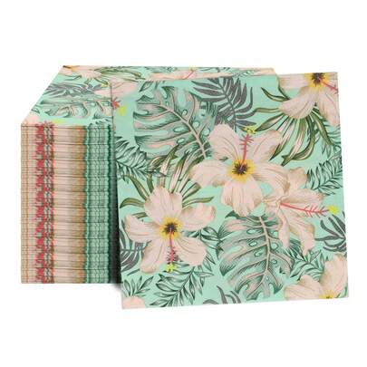 20张/40张/60张/套 双层柔软方形花卉餐巾，展开尺寸33厘米*33厘米，适用于：婚礼、下午茶、生日派对装饰、派对装饰、派对用品、节日装饰、节日用品