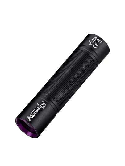 Alonefire 3W迷你紫外线黑光手电筒 365nm/395nm 可充电 - 宠物尿液/假币/蝎子探测器