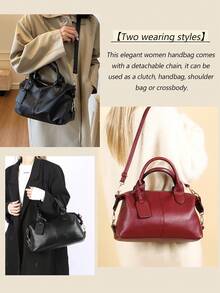 Women's Boston Bag, Handbag And Crossbody Bag, Large Capacity Commuter Bag,Shoulder Crossbody Bag,Spacious Work Tote, Large Satchel Tote Bag Ladies Shoulder Bag,Lightweight Material Design,Adjustable Strap,Essential For Travel, Work And School[US Local Warehouse]The Best Gift Choice, Birthday Gift, Valentine's Day - Nhiều màu - Xem 6