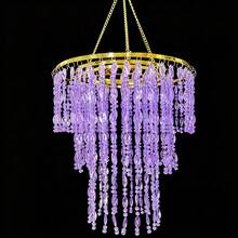 Vectolum 波西米亚风格装饰艺术紫色串珠非发光挂饰，适用于派对、节日、婚礼装饰、家居装饰、悬挂配件，时尚奢华的点缀，营造氛围