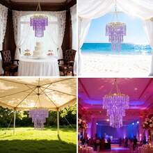 Vectolum 波西米亚风格装饰艺术紫色串珠非发光挂饰，适用于派对、节日、婚礼装饰、家居装饰、悬挂配件，时尚奢华的点缀，营造氛围