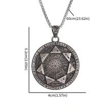 1pc Gothic Style Seven Archangels Pendant Necklace, Mysterious Symbol Jewelry, Alloy Material, Gift For Men - Multicolor - View 4