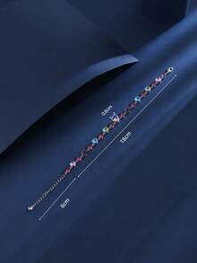 1 Peça Pulseira de Corrente Feminina Versátil de Luxo Elegante e Delicada em Dourado e Prata - F51761 - Visão 4