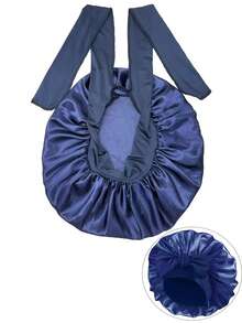 1件装丝缎系带睡帽，黑色，头巾，适合自然发型女性，可作睡帽或睡眠帽使用。 - 多色 - 查看 24