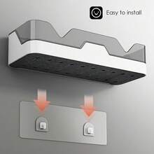 Self Adhesive Bathroom Shower Caddy Shelf Rack Storage Organiser + Wall Sticker - Multicolor - View 2
