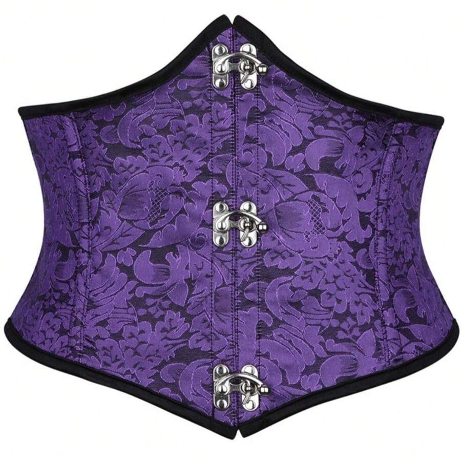 1 chiếc áo corset kiểu Gothic dành cho nữ, kiểu áo croptop có gọng định hình eo. - Màu tím - Xem 1