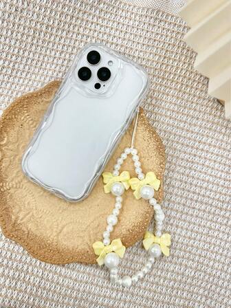 1 pieza Lazo grande de estilo coreano con perla amarilla y colorido