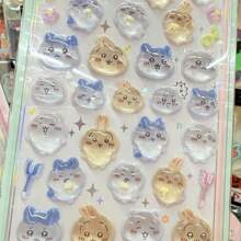 1pc Anime Cartoon Sticker, Cute Animal Kitten Sticker, Reusable Waterproof Sticker, DIY Craft Sticker, Suitable For DIY Phone Cases, DIY Sticker Notebooks, DIY Crafts, Laptops, Gift Packaging, Party Decoration, Perfect Holiday Gift, Gifts For Fans And Friends(Random Style) - Multicolor - View 3