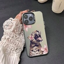 Leopard Phone case suitable for MOTOG34, G54, G84, G86, G05, G10, G24, G13, G14, G15, G35, G56. Gift for friends, gift for family, couple's style, unisex, Halloween gift, Easter gift, silver phone case. - Teléfono Black-VJTCJUleopard con carcasa plateada en blanco y negro - Ver 2