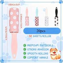 10-5pcs Mini Lint Roller For Pet Hair Removal - 4 Colors (Pink, Blue, White, Black) And 4 Patterns - Portable Travel Size, Suitable For Clothes, Furniture, Car Seats, Gift Bags - No Power Required, Pet Hair Removal Roller, Clothes Cleaner, Furniture Cleaner, Compact Cleaner, Fun Design, Easy To Use, Cleaning Tools, Household Cleaning Supplies CY57 - 2件 - 查看 6