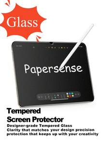 PAPERSENSE 适用于 iPad A16 11 英寸（2025 年款）/第十代 10.9 英寸（2022 年款）的磨砂屏幕保护膜，类纸质感钢化玻璃，易于安装，支持 Apple Pencil，防眩光，1 片装 - 無色 - 查看 1