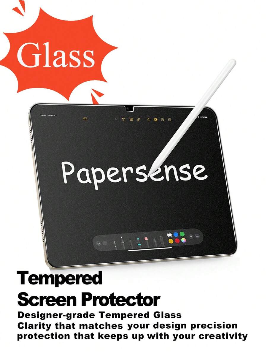 PAPERSENSE 适用于 iPad A16 11 英寸(2025 年款)/第十代 10.9 英寸(2022 年款)的磨砂屏幕保护膜,类纸质感钢化玻璃,易于安装,支持 Apple Pencil,防眩光,1 片装 - 無色 - 查看 1