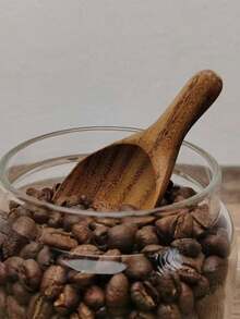 1个创意小木勺，日式短柄宽口迷你木勺茶叶勺 - 彩色 - 查看 5