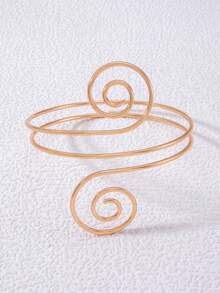 imoli 1件时尚创意几何金属螺旋对称手工缠绕宝石手链，珠宝礼品，适合女性海滩度假 - 25252-bra-G - 查看 5