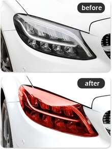 30*120cm/11.81*47.24in Car Headlight Tint Film, Cuttable & Stretchable, Suitable For Headlights, Taillights, Fog Lights, Vinyl Adhesive Wrap Roll - Screen Protector - View 5
