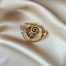 1pc Cute Cartoon Zinc Alloy Lizard Brooch, Animal Brooch Suitable For Everyday Wear In Spring, Summer, Autumn And Winter - Gold - View 6