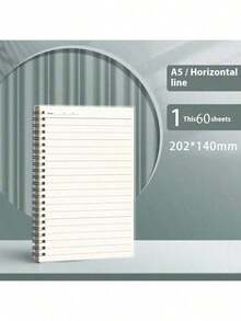 Cuaderno de espiral con líneas de cuadrícula A5/A4, 80 hojas/160 páginas, cubierta de PP transparente, cuaderno de diario con reglas Cornell, esencial para volver a la escuela - Blanco y Negro - Ver 15