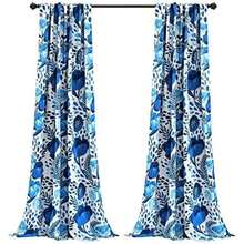 Decor Juego de Cortinas de jardín de Amapolas para oscurecer la habitación, para Sala, Comedor, recámara, par de 84 Pulgadas de Largo, Multicolor(Azul 132.1An x 213.4Al cm (1 Paneles)) - Multicolor - Ver 1