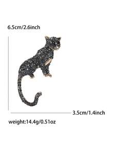 水钻豹纹胸针 - 奢华动物胸针，男女皆宜，休闲派对珠宝配饰/朋友礼物徽章装饰 - 豹子 - 查看 7