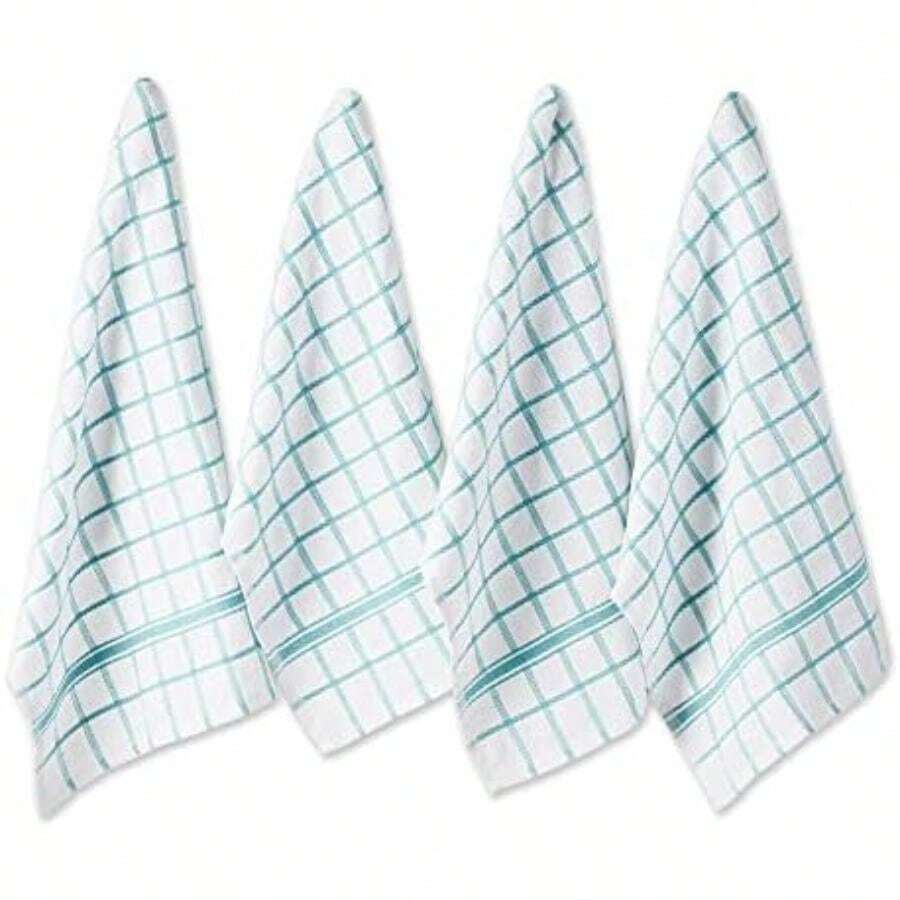 DII Rojo Windowpane 1.20|pounds(Aqua Toalla de cocina) - A - Ver 1